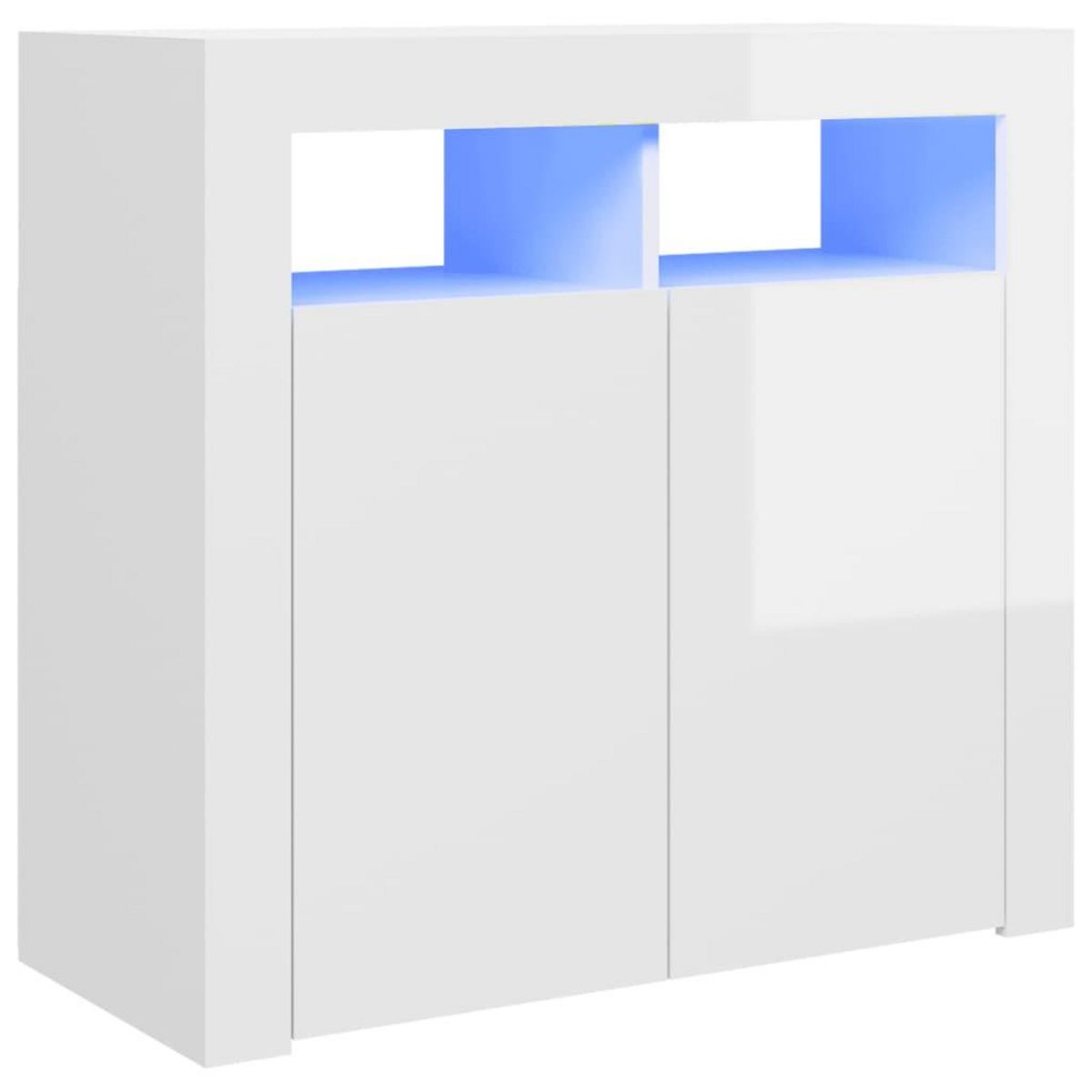 VIDAXL Buffet avec lumieres LED blanc brillant 80x35x75 cm