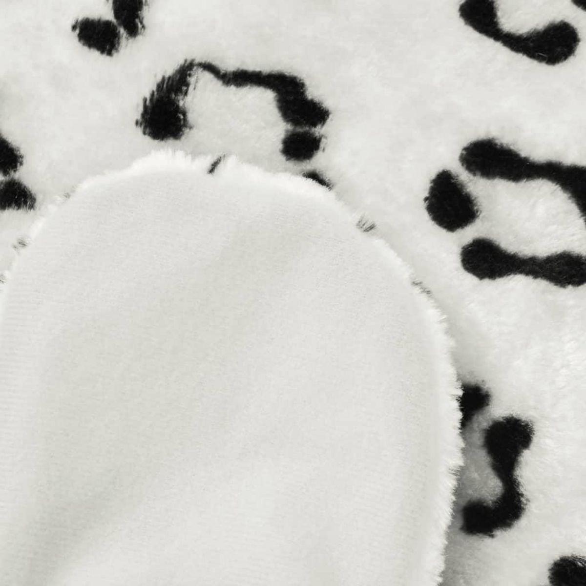 VIDAXL Tapis en peluche en forme de leopard 139 cm Blanc