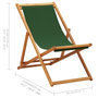 Voir la diapositive 6 : VIDAXL Chaise pliable de plage bois d'eucalyptus et tissu vert