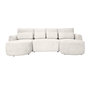 Voir la diapositive 1 : BEST MOBILIER Mahina - canapé panoramique en u 7 places - convertible avec coffre - en tissu bouclette