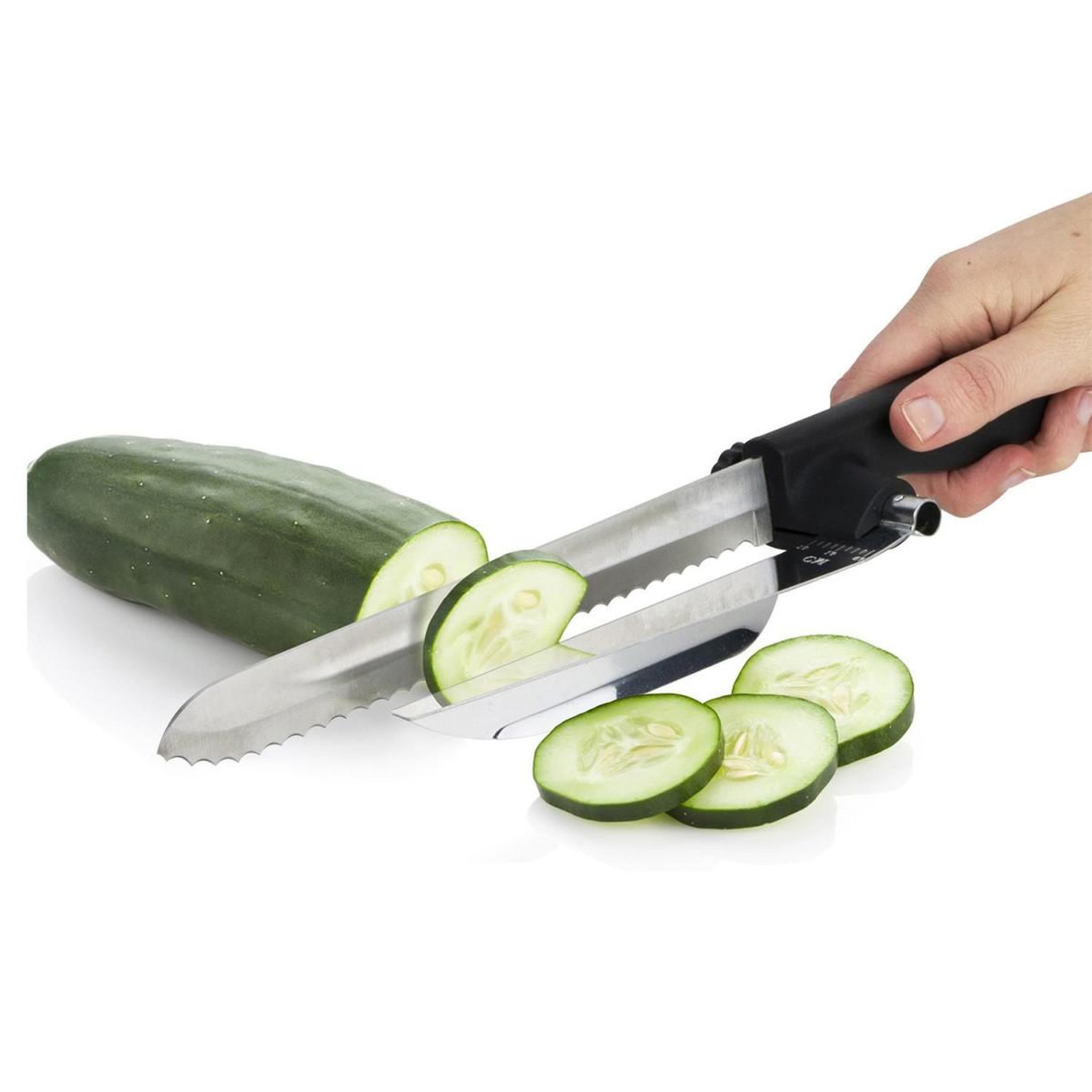 Voir la diapositive 6 : COOK CONCEPT Couteau à trancher  épaisseur réglable  32cm noir