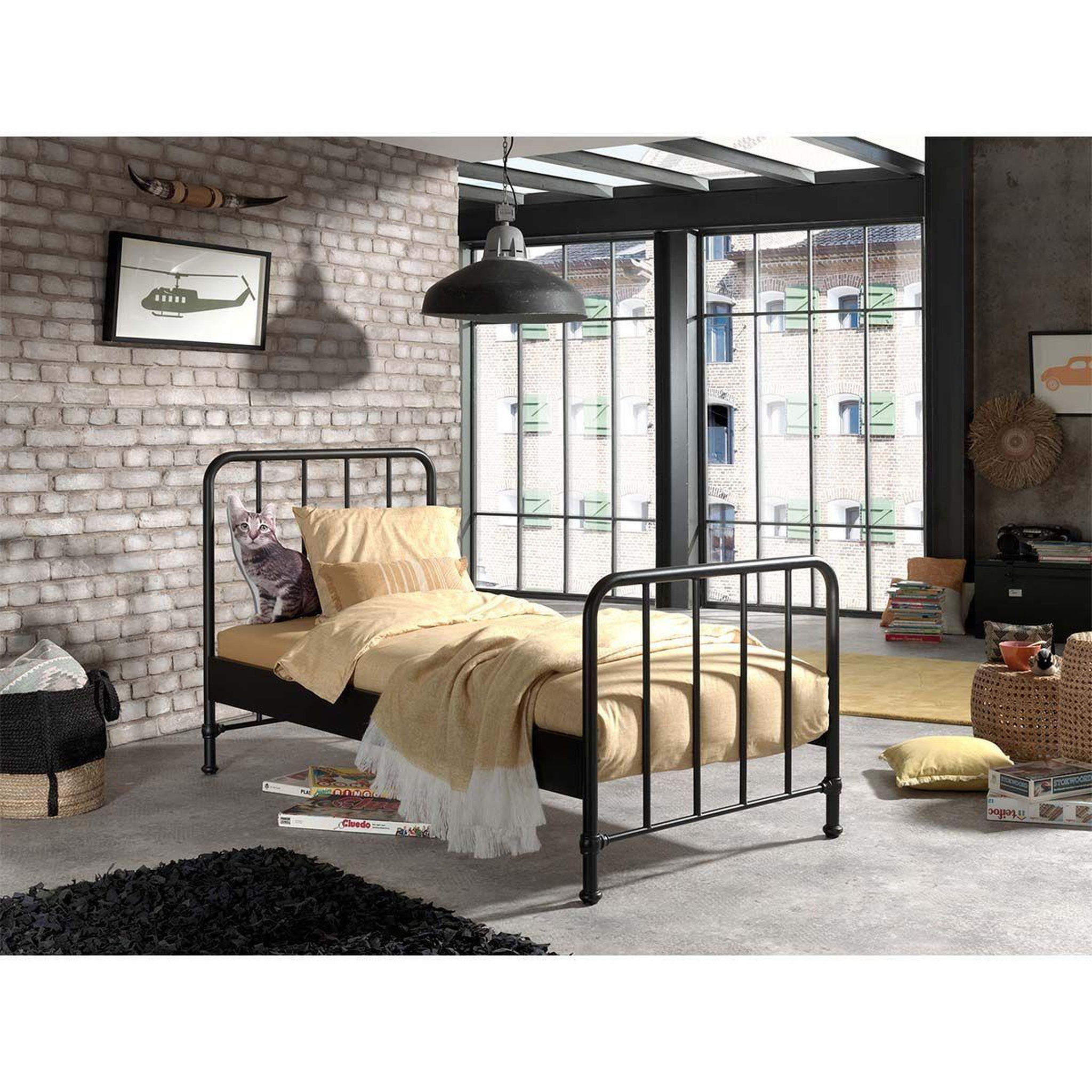 Voir la diapositive 3 : Paris Prix Lit Enfant  Bronxx  90x200cm Noir