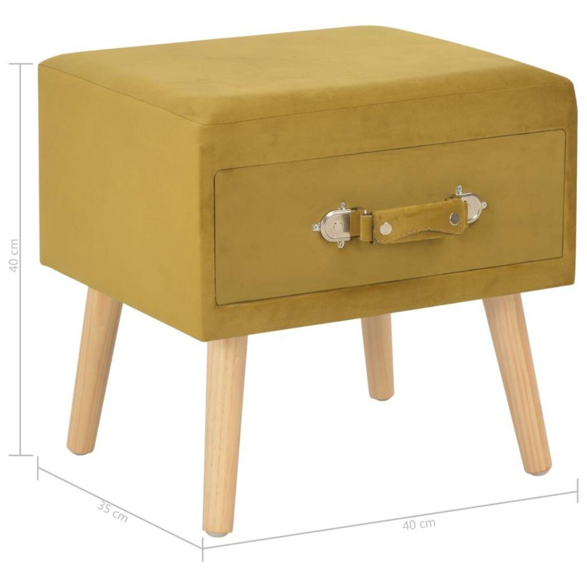 VIDAXL Table de chevet Moutarde 40x35x40 cm Velours