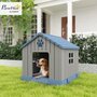 Voir la diapositive 2 : PAWHUT Niche pour chien extérieur - niche pour chien plastique - dim. 85 x 79 x 82 cm - gris bleu