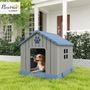 Voir la diapositive 2 : PAWHUT Niche pour chien extérieur - niche pour chien plastique - dim. 85 x 79 x 82 cm - gris bleu