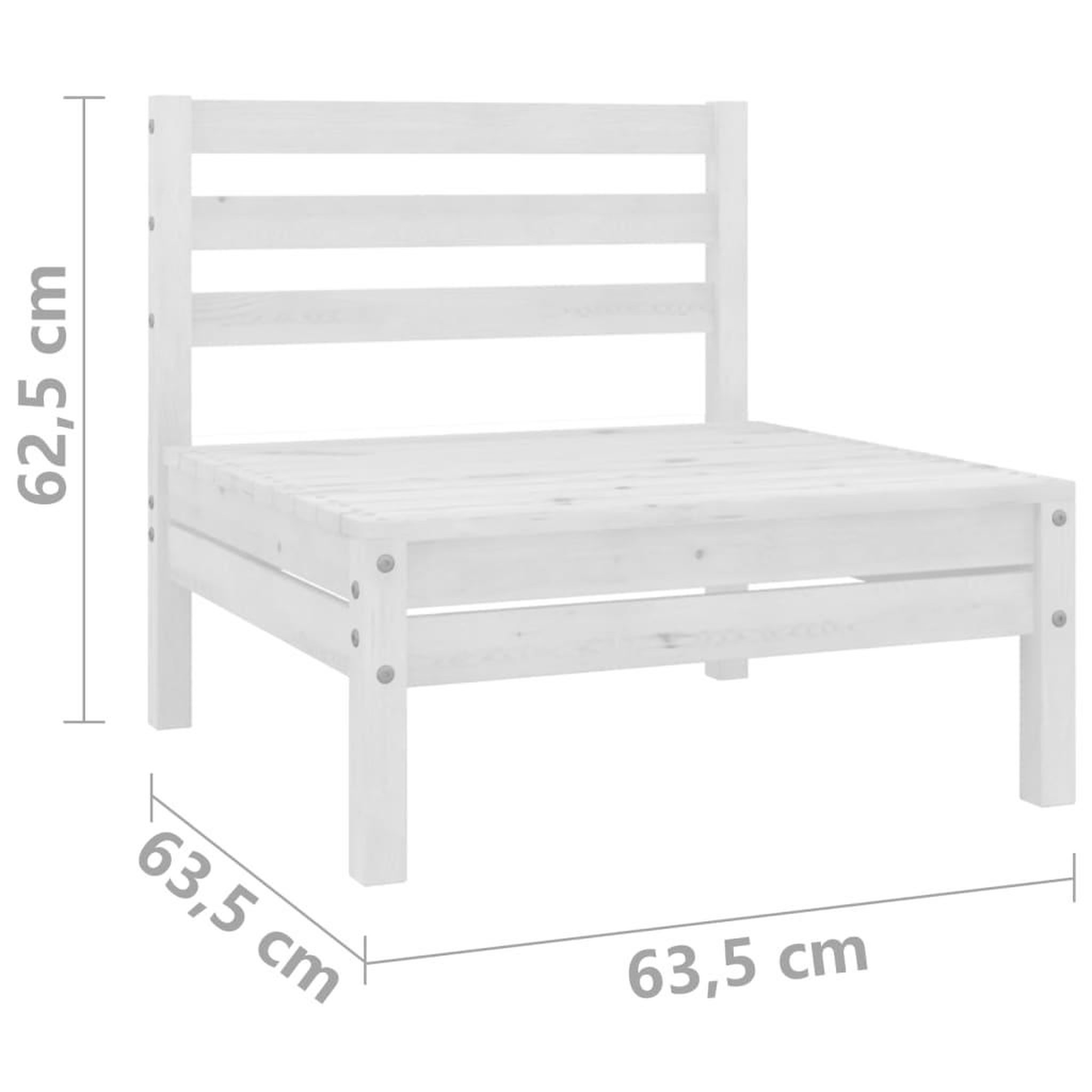 Voir la diapositive 6 : VIDAXL Salon de jardin 4 pcs Blanc Bois de pin massif