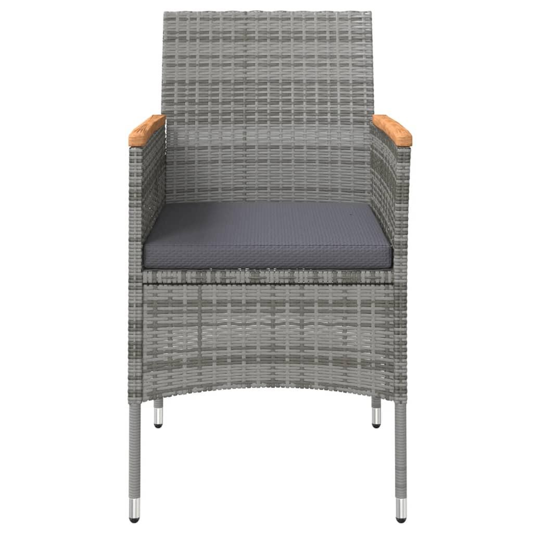 Voir la diapositive 4 : VIDAXL Ensemble a manger de jardin et coussins 3 pcs Gris et noir