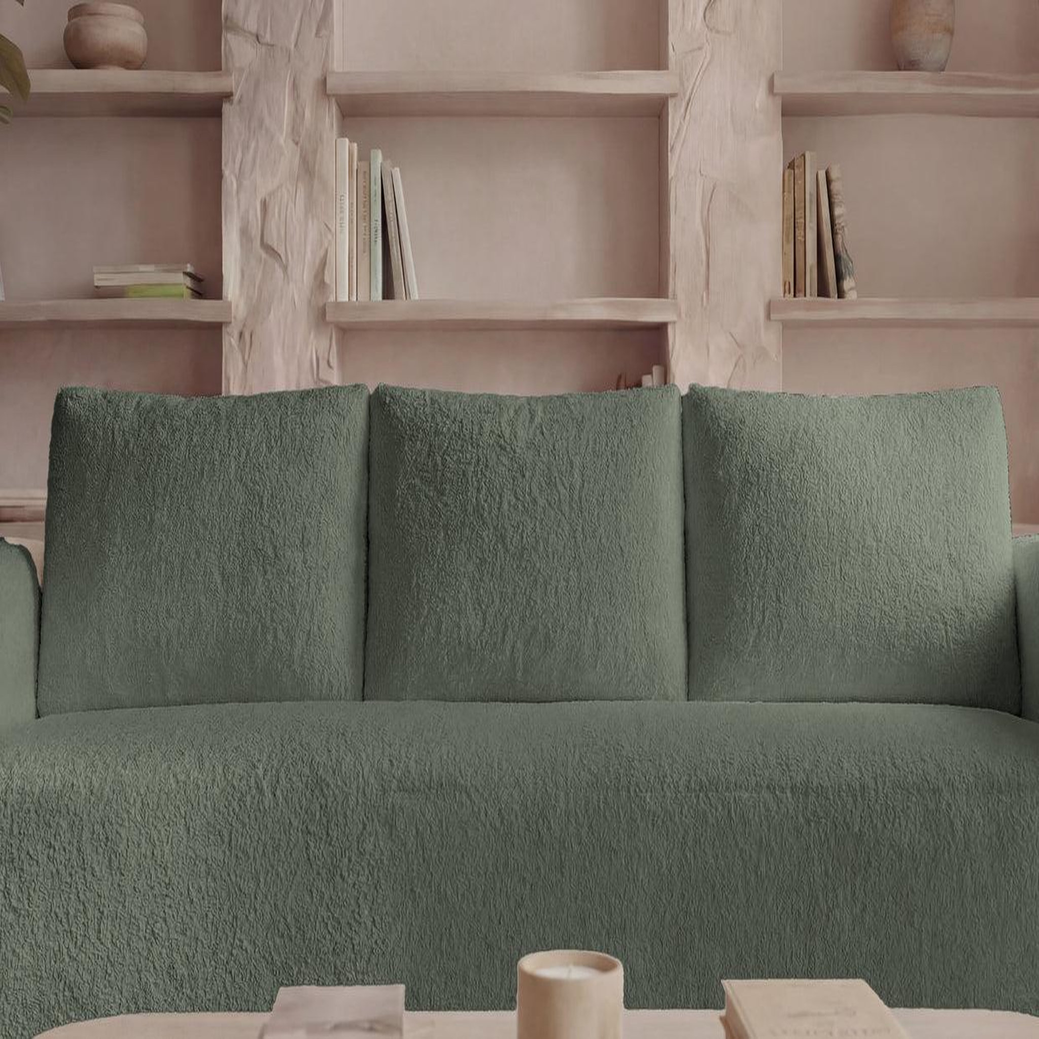 Voir la diapositive 5 : CASANOVA PARIS Ariel - canapé droit convertible tissu bouclette 3 places