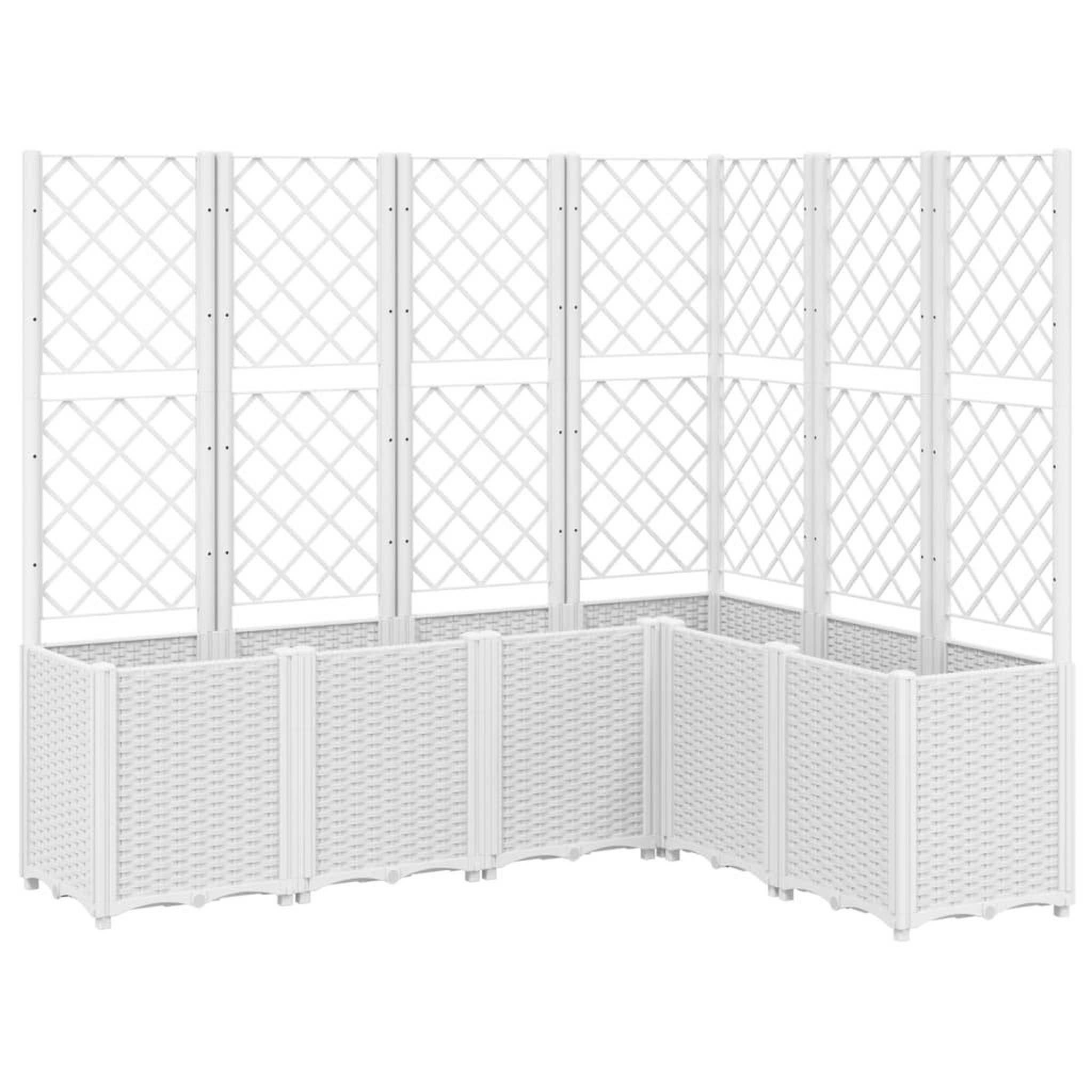 Voir la diapositive 2 : VIDAXL Jardiniere avec treillis blanc 160x120x140 cm PP