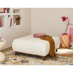 BEST MOBILIER Cristal - pouf modulable - 95 cm - en fausse fourrure côtelée. Coloris disponibles : Bleu, Gris, Orange, Marron, Vert, Beige