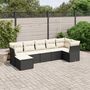 Voir la diapositive 1 : VIDAXL Salon de jardin 7 pcs avec coussins noir resine tressee