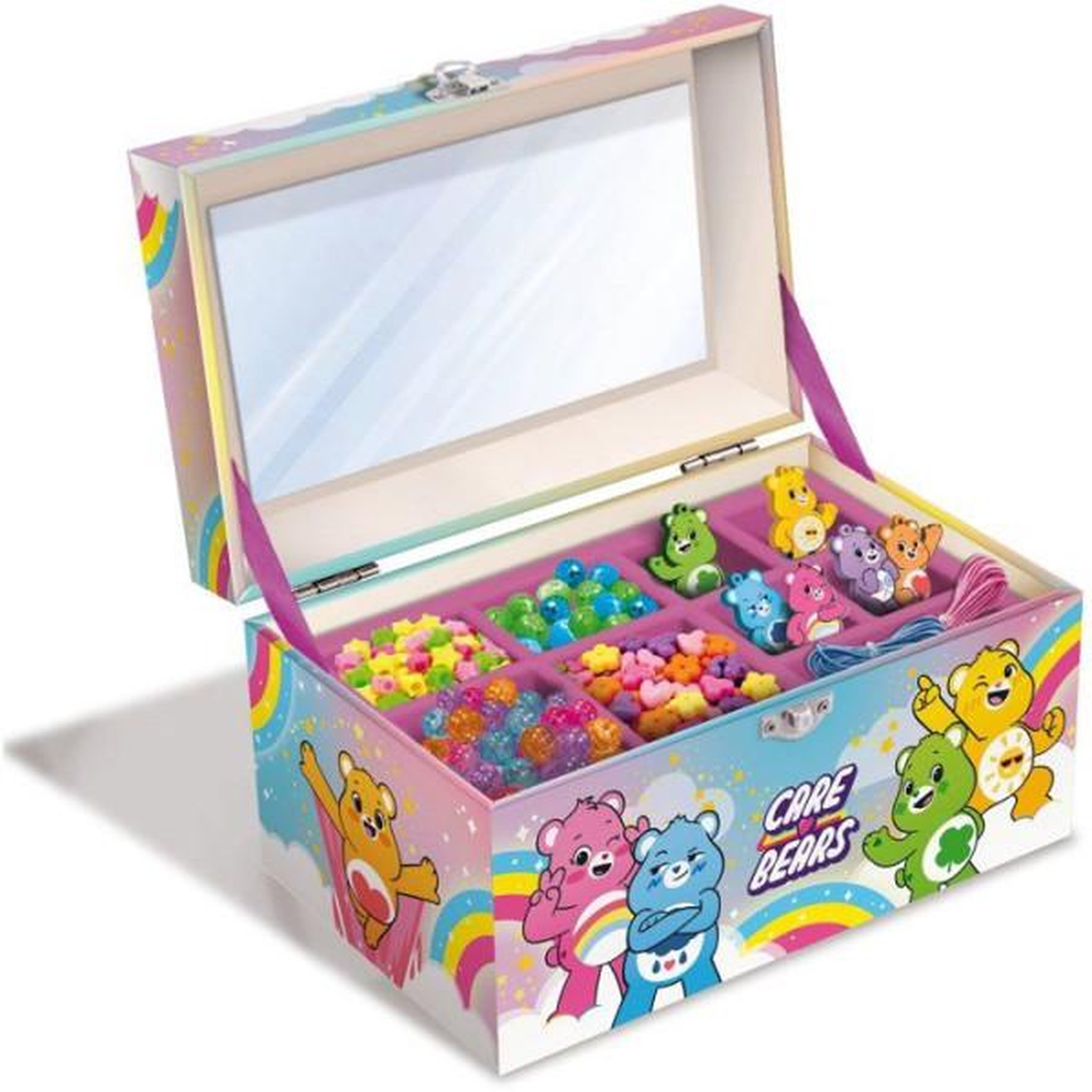 Voir la diapositive 2 : LISCIANI GIOCHI Boîte à bijoux créative - LISCIANI - Care Bears - Perles et breloques - Miroir intégré - Rangement pratique