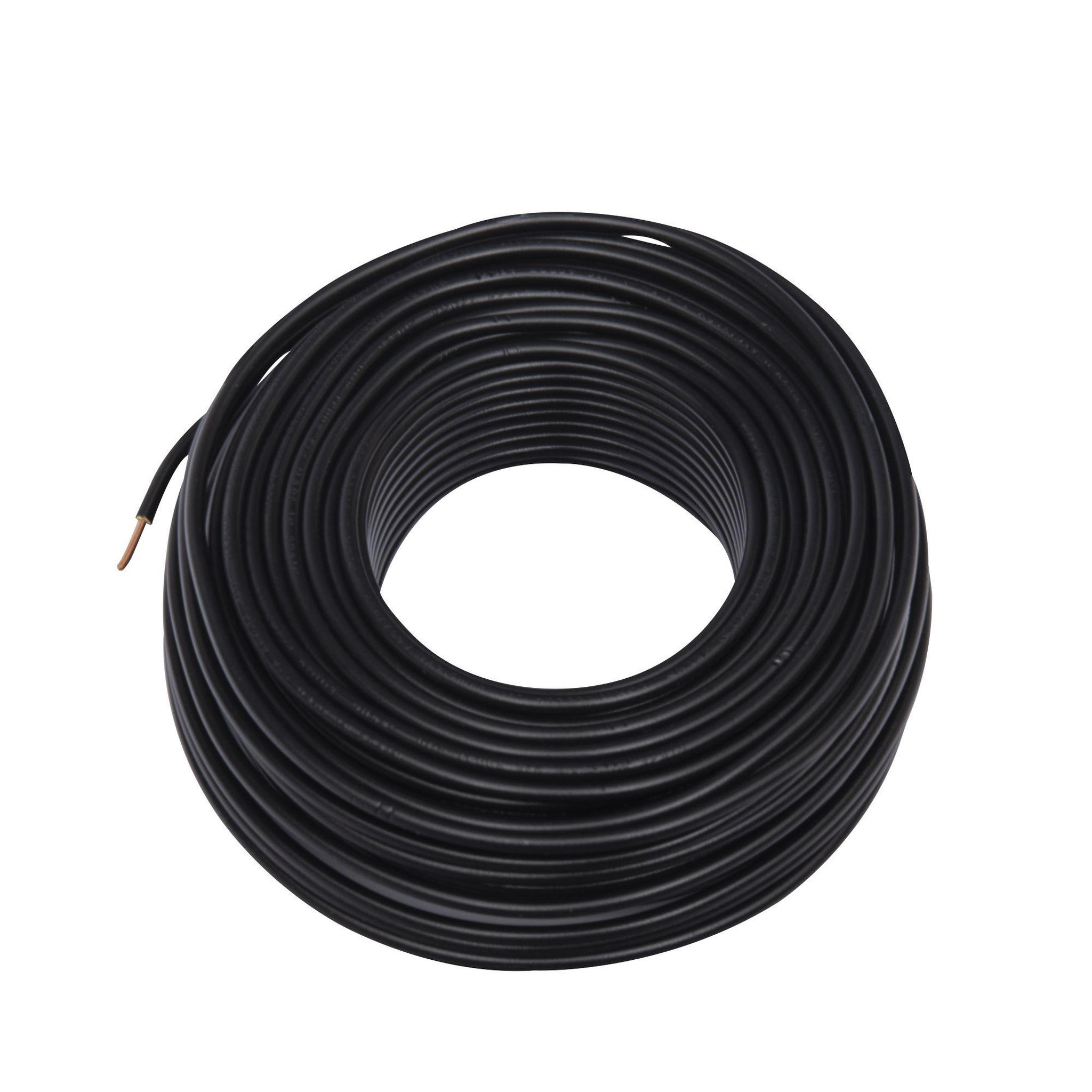 ZENITECH Câble électrique HO7V-U 2,5mm2 Noir - 25m
