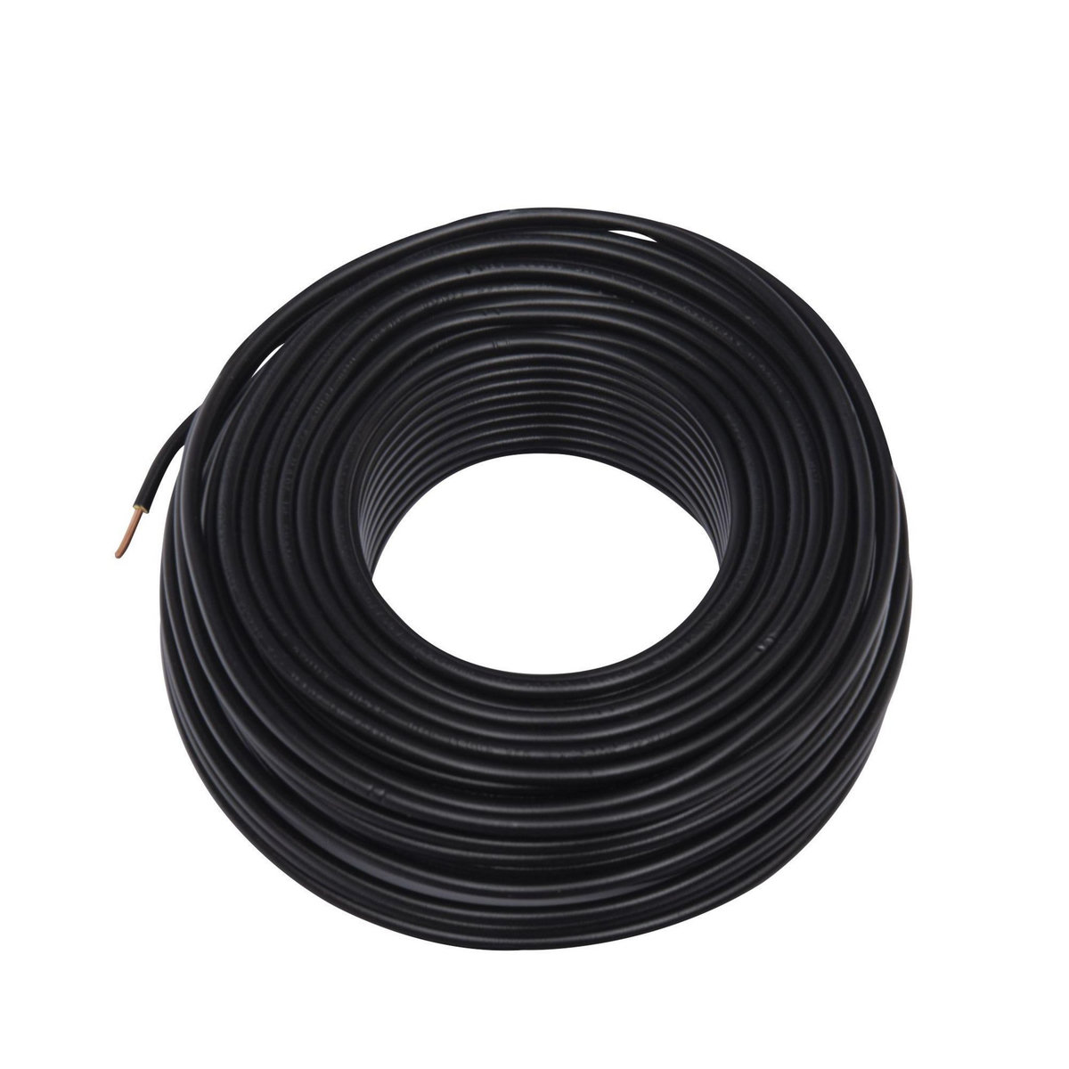 ZENITECH Câble électrique HO7V-U 2,5mm2 Noir - 25m