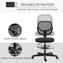 Voir la diapositive 5 : VINSETTO Chaise de bureau assise haute réglable dim. 59L x 61l x 93-113H cm pivotant 360° tissu maille respirante noir