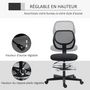 Voir la diapositive 5 : VINSETTO Chaise de bureau assise haute réglable dim. 59L x 61l x 93-113H cm pivotant 360° tissu maille respirante noir
