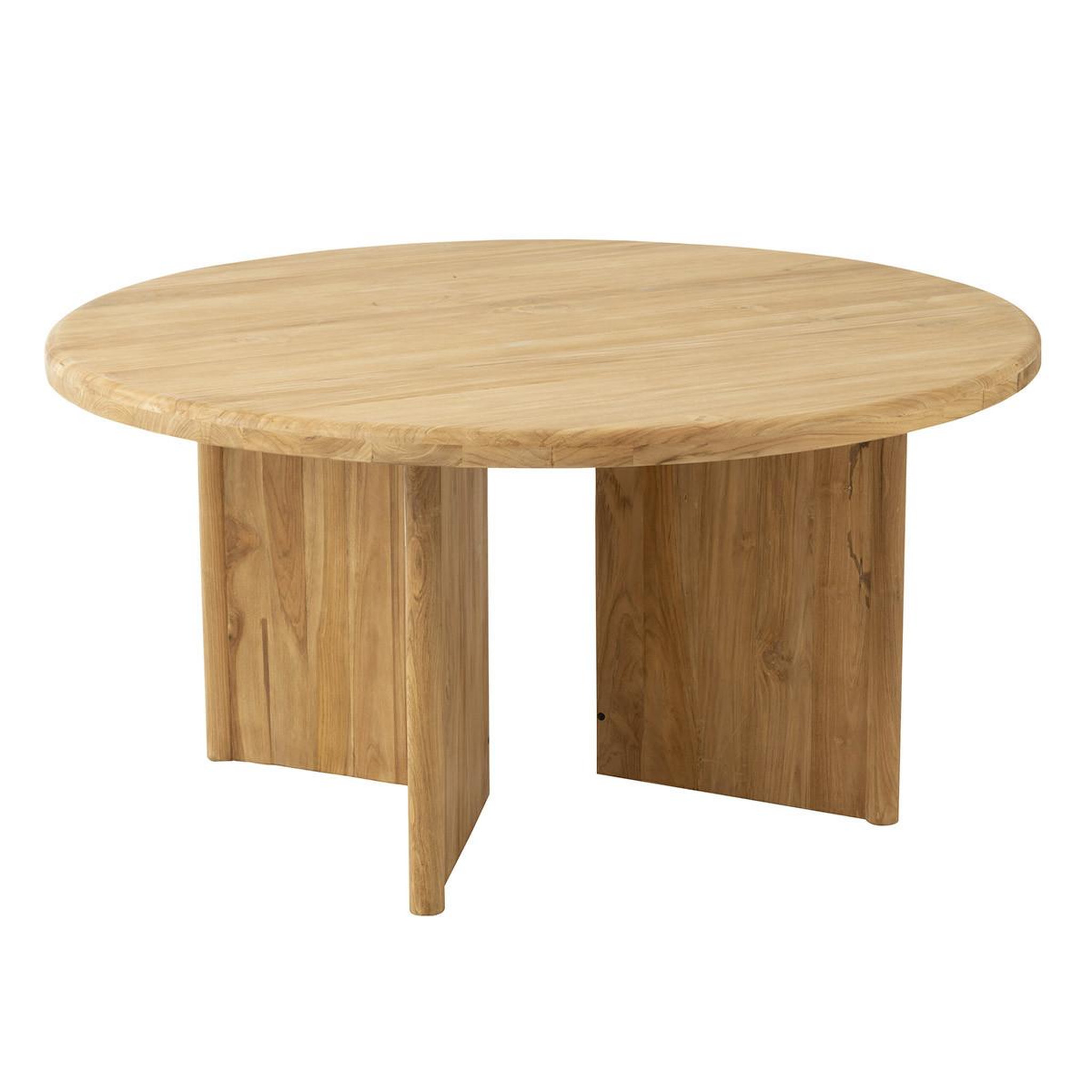 J-LINE Table à manger ronde  teck  150cm naturel