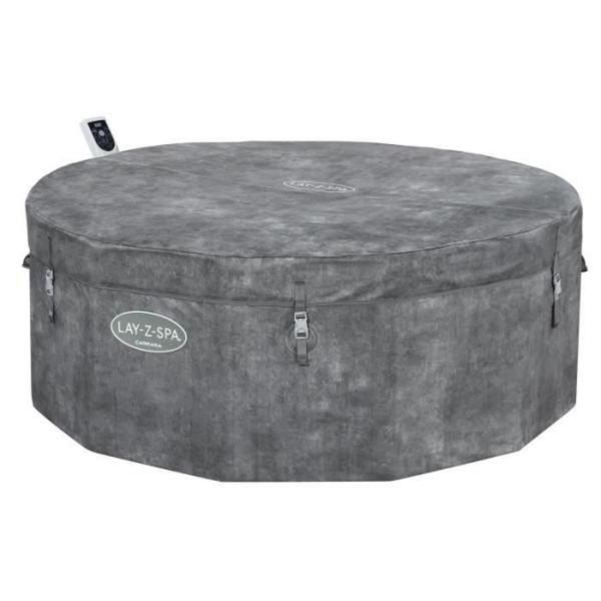 BESTWAY Spa gonflable BESTWAY - Lay-Z-Spa Carrara - 140 airjets - 170 x 65 cm - 4 a 6 places - Rond (couverture, cartouche, 4 appuie-tet