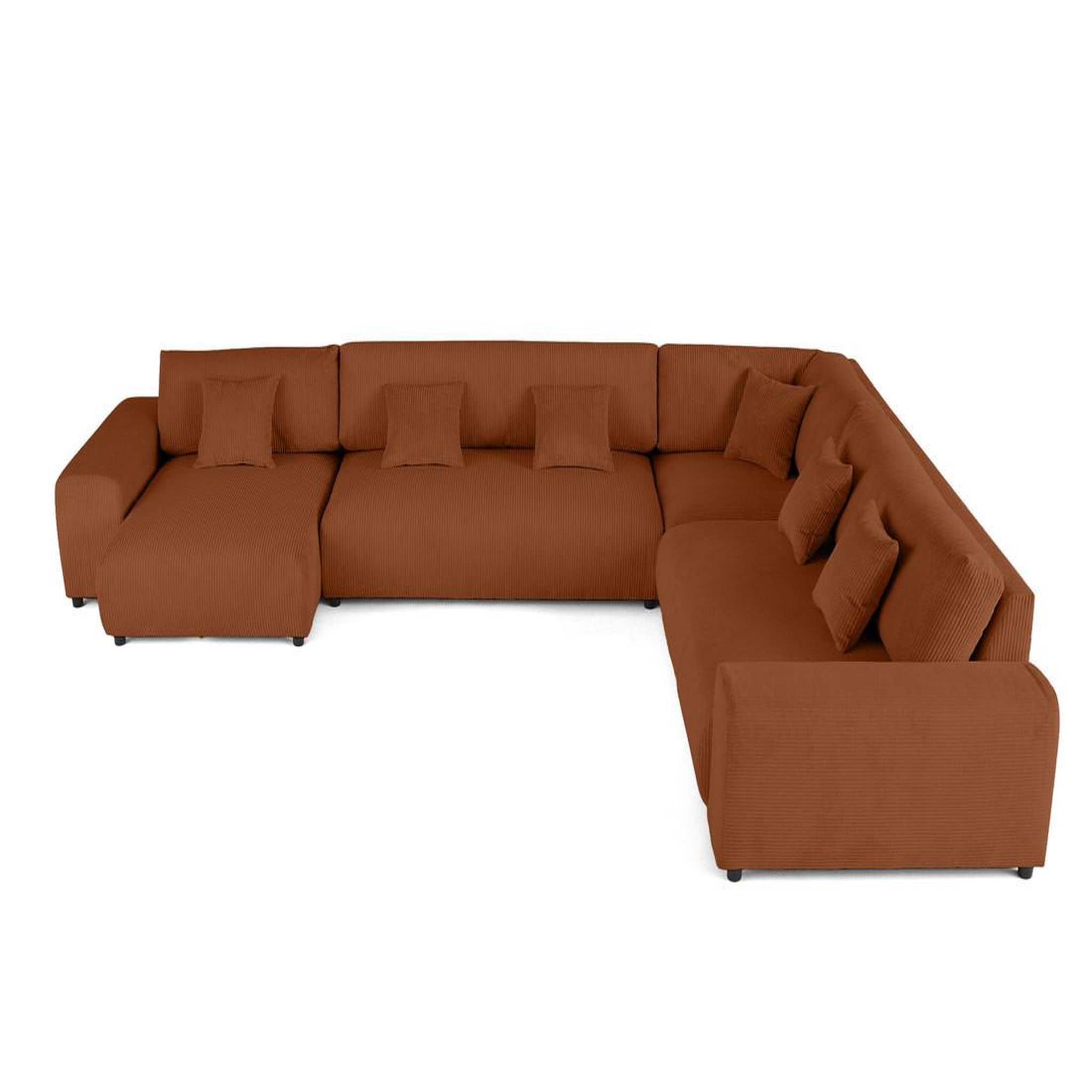 Voir la diapositive 1 : BEST MOBILIER Garance - canapé modulable d'angle droit - 8 places - en velours côtelé