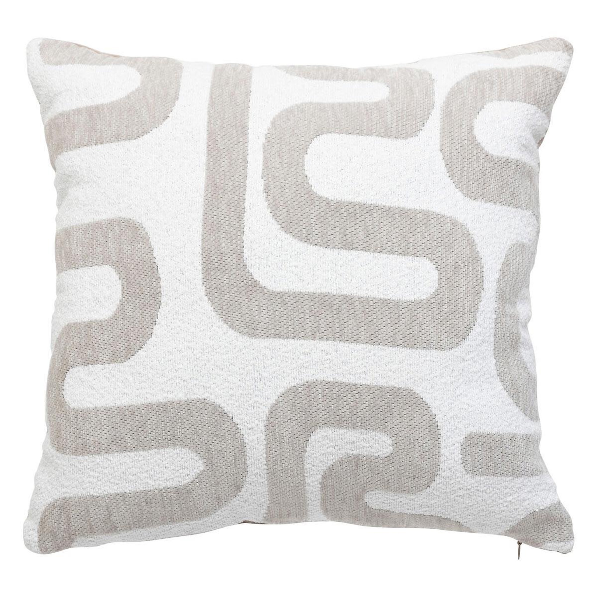 ATMOSPHERA Coussin déco chenille  safina  40x40cm beige lin