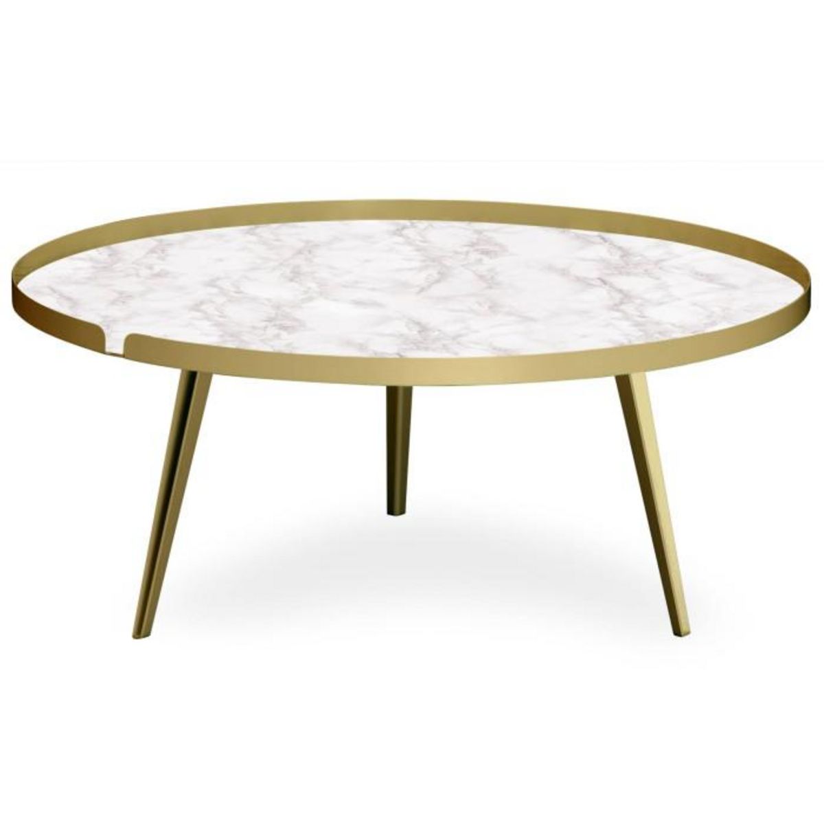 Paris Prix Table Basse à Rebord 2 Covers  Texture  90cm Or