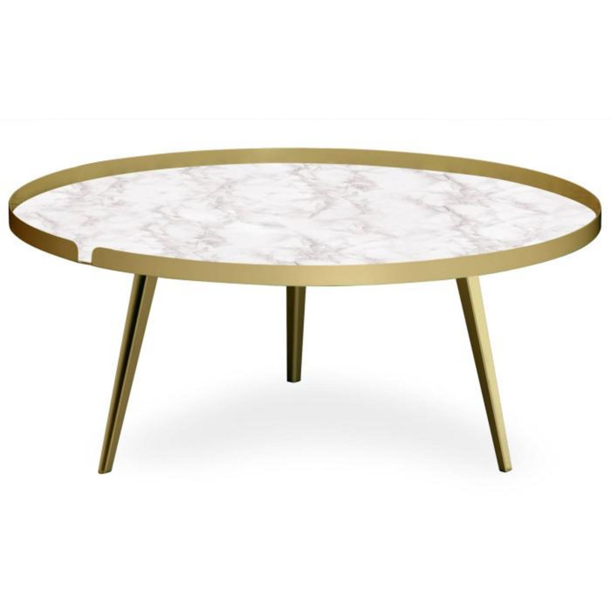 Paris Prix Table Basse à Rebord 2 Covers  Texture  90cm Or