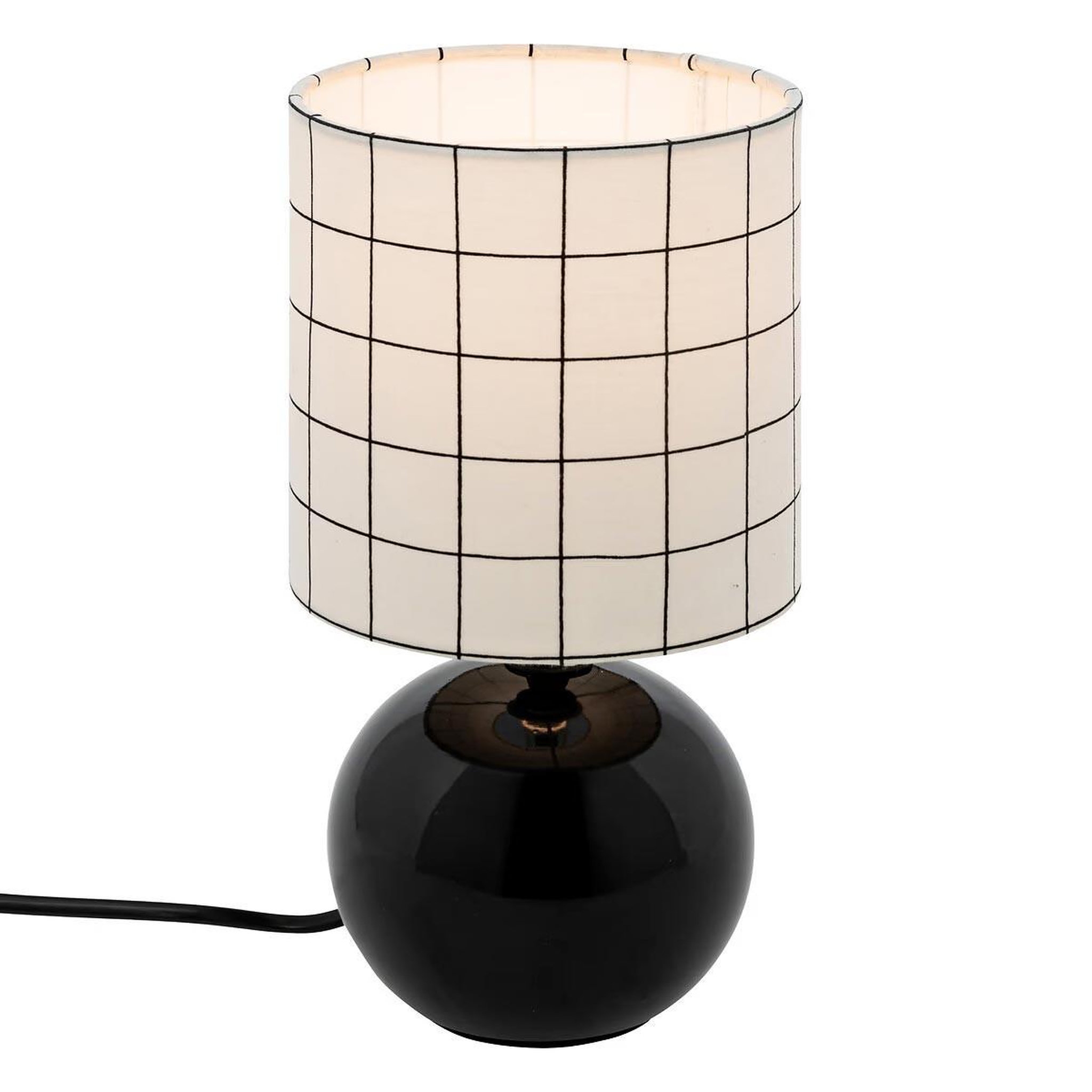 ATMOSPHERA Lampe à poser céramique  boule  25cm noir imprimé