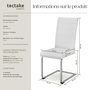 Voir la diapositive 6 : tectake Ensemble de chaises de salle à manger rembourré avec revêtement aspect cuir blanc Lot de 4