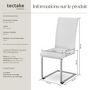Voir la diapositive 6 : tectake Ensemble de chaises de salle à manger rembourré avec revêtement aspect cuir blanc Lot de 4