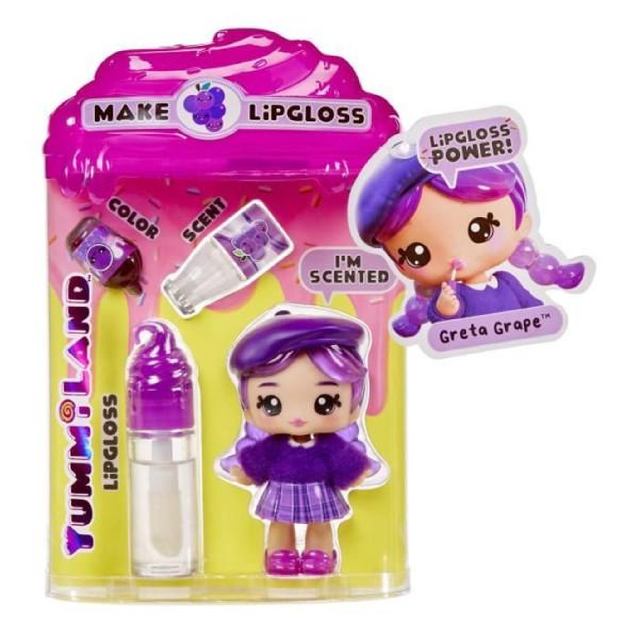 Voir la diapositive 4 : L.O.L. SURPRISE! Yummiland - 1 poupée 10 cm et un gloss pailleté a créer - Greta - Goût Raisin - Des 4ans