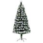 Voir la diapositive 1 : HOMCOM Sapin de Noël artificiel lumineux fibre optique LED + 20 ampoules + support pied Ø 63 x 120H cm 130 branches étoile sommet brillante vert