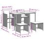 Voir la diapositive 6 : VIDAXL Ensemble a manger de jardin coussins 5pcs Noir Resine tressee