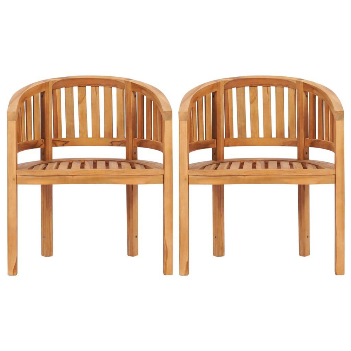 VIDAXL Chaises en forme de banane lot de 2 Bois de teck solide
