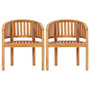 Voir la diapositive 2 : VIDAXL Chaises en forme de banane lot de 2 Bois de teck solide