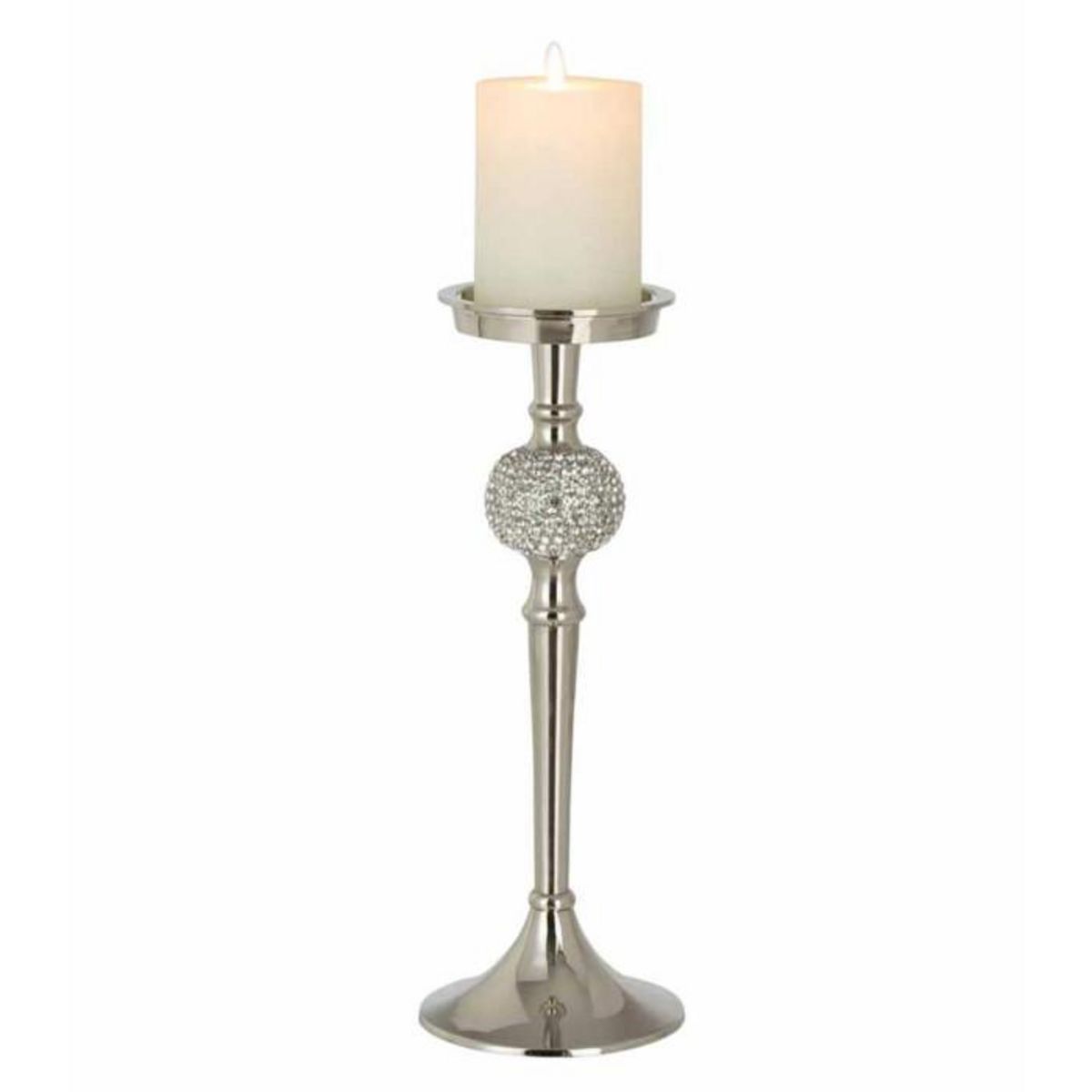 Paris Prix Bougeoir Design  Sphère Diamant  31cm Argent