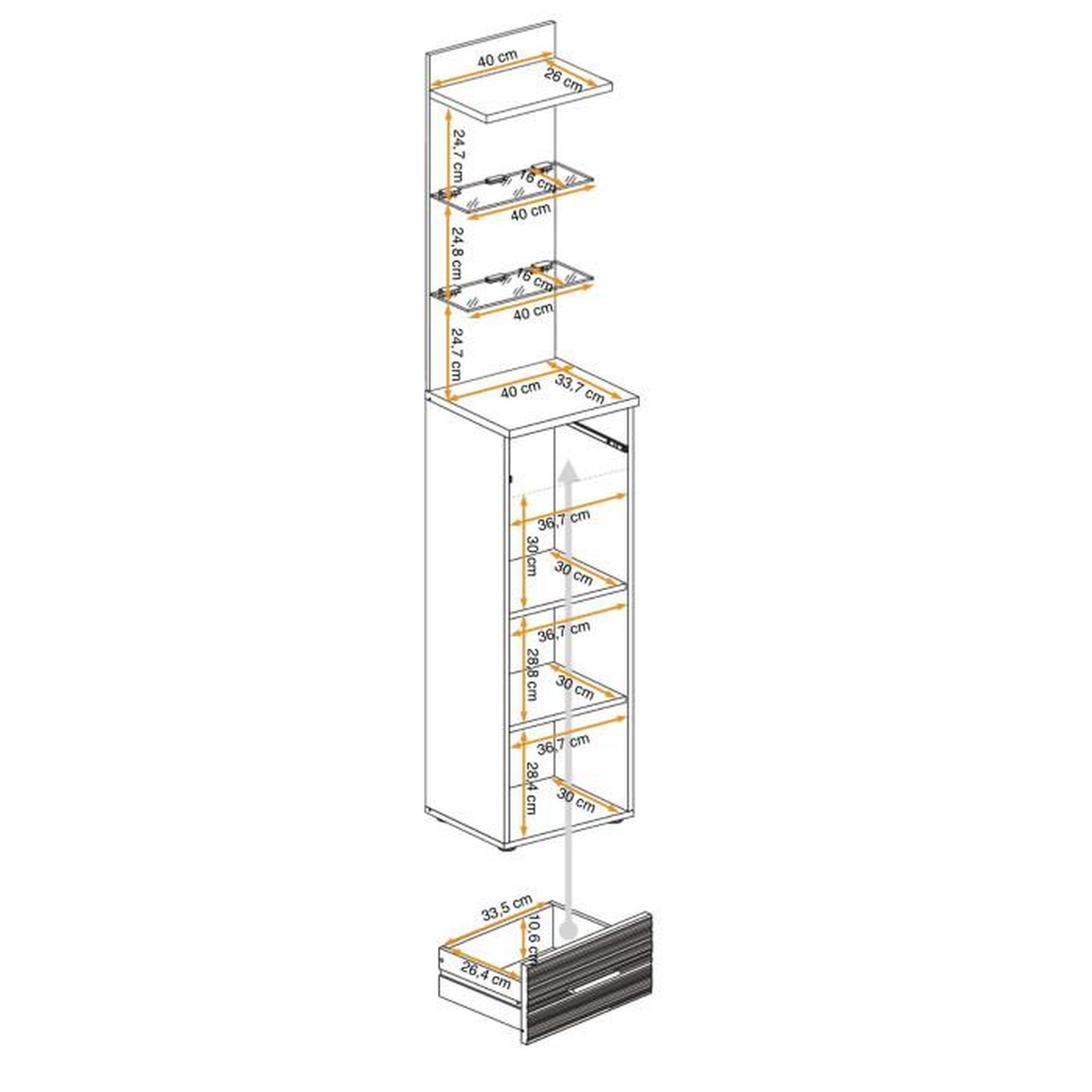 Voir la diapositive 3 : Paris Prix Colonne 2 Niveaux en Bois  Gustavo  200cm Naturel