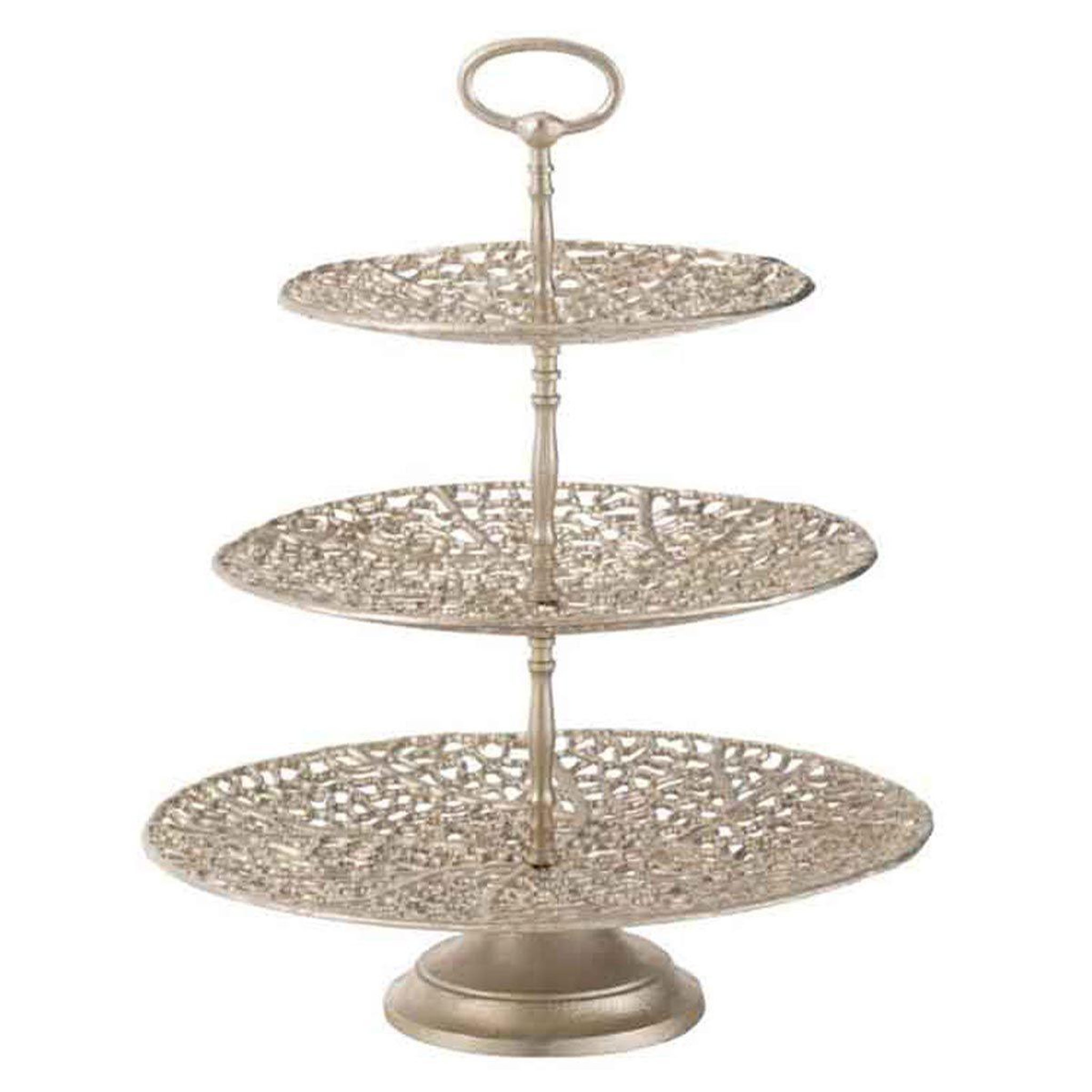 Voir la diapositive 1 : J-LINE Serviteur 3 niveaux  caviano  58cm champagne