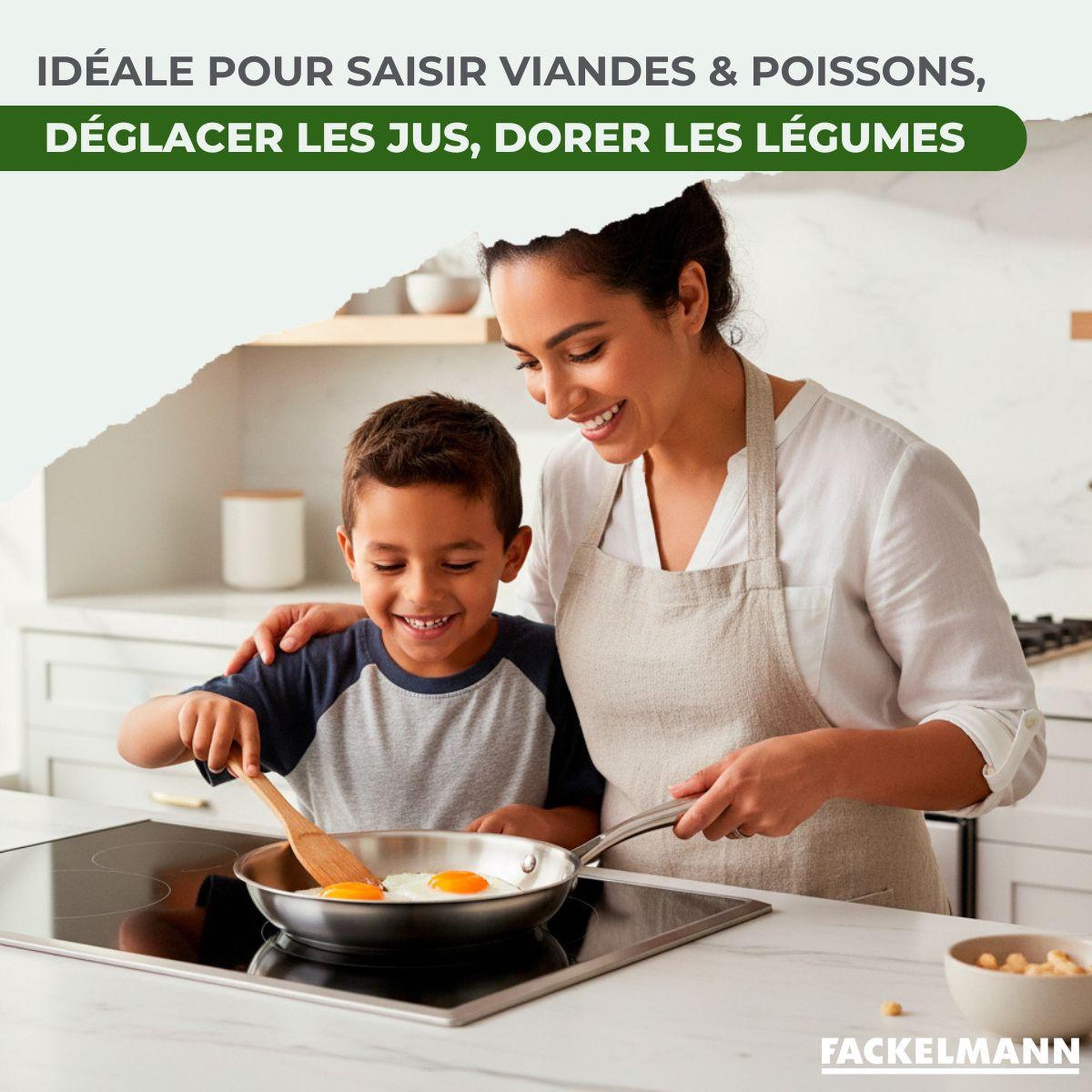 Voir la diapositive 4 : Fackelmann Poêle 20 cm en inox 18/10 triply fackelmann vita3