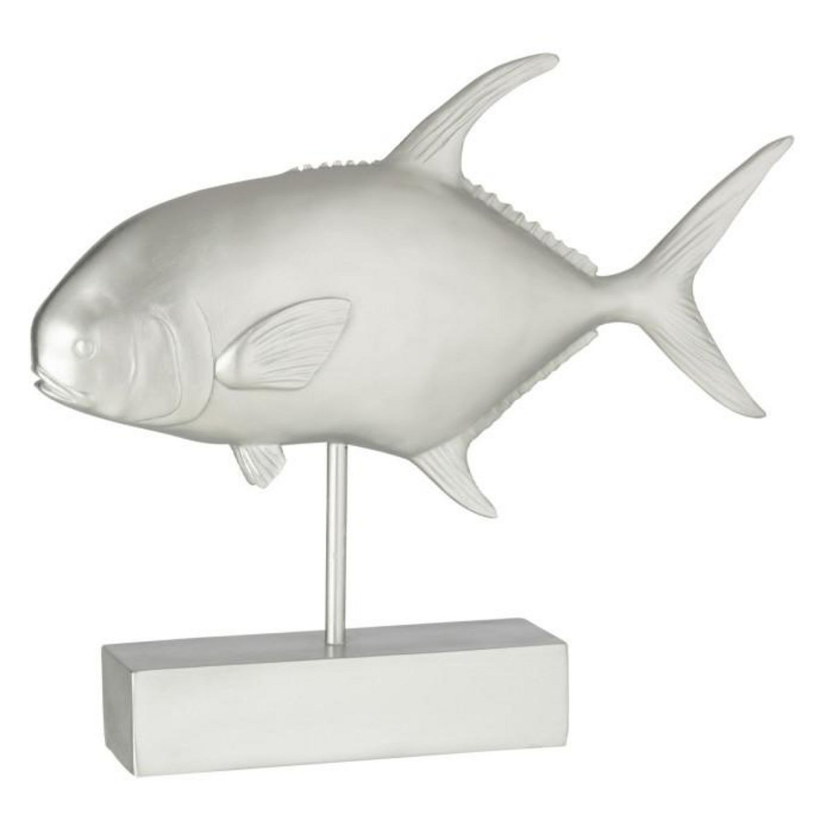 Paris Prix Statue Déco  Poisson sur Pied  51cm Argent