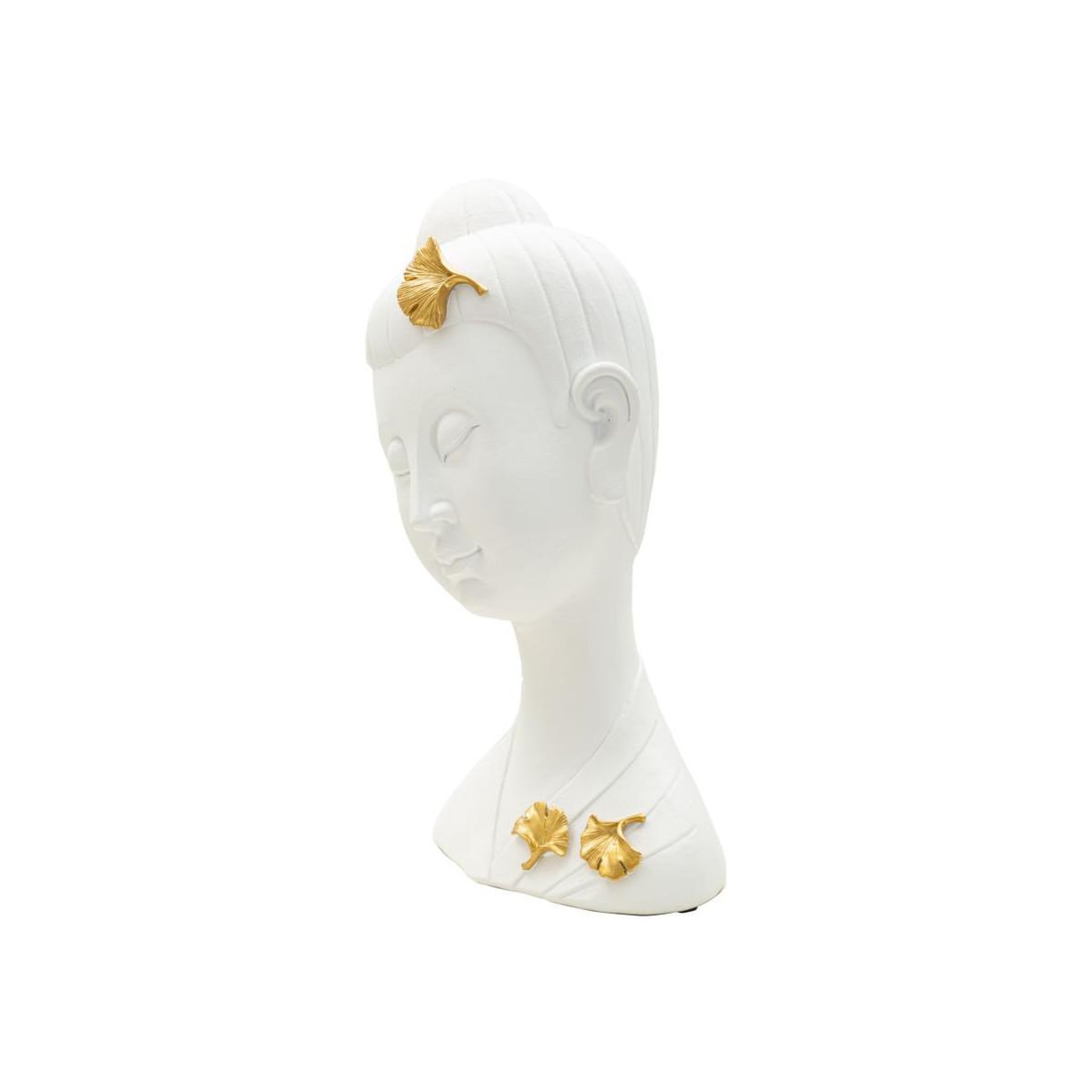 Voir la diapositive 2 : Paris Prix Statuette déco en résine  bouddha  35cm blanc