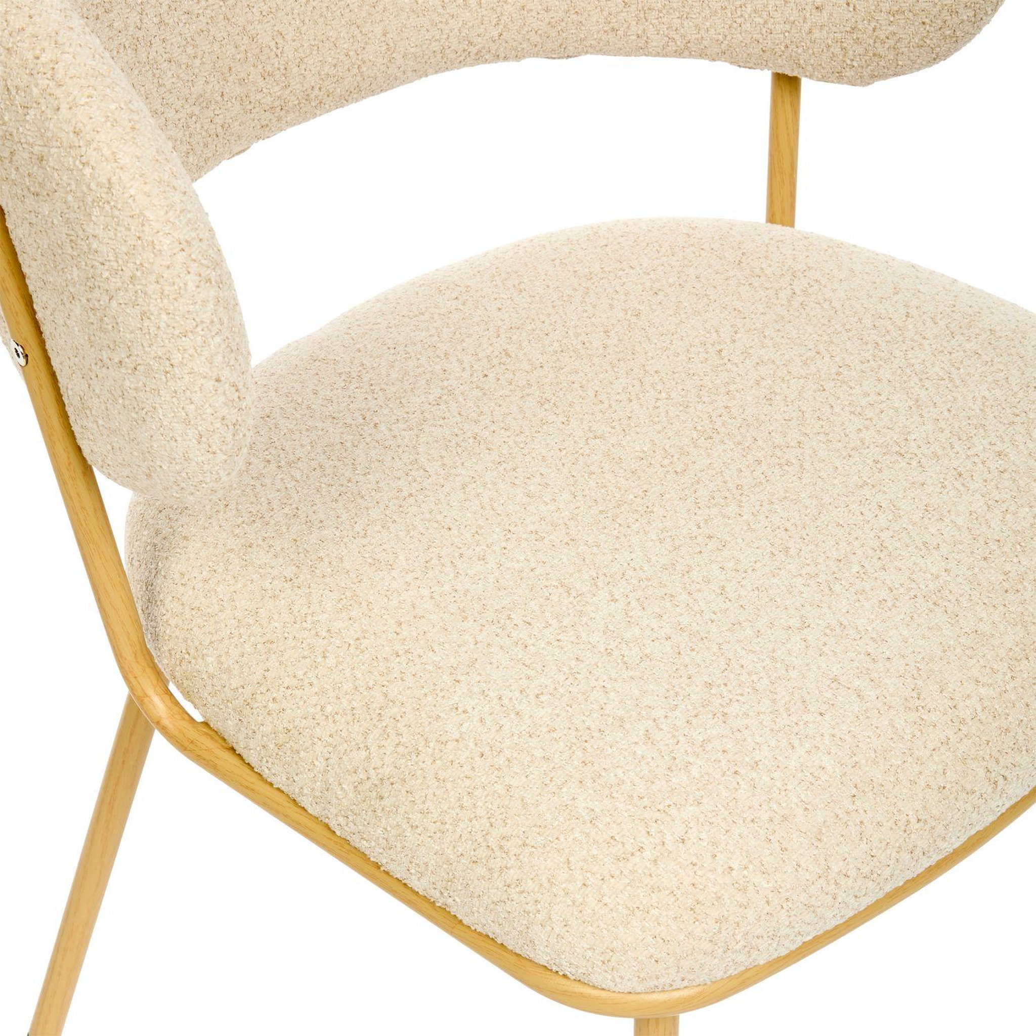 Voir la diapositive 3 : TOILINUX Lot de 2 chaises en tissu chenille et pieds métal alba