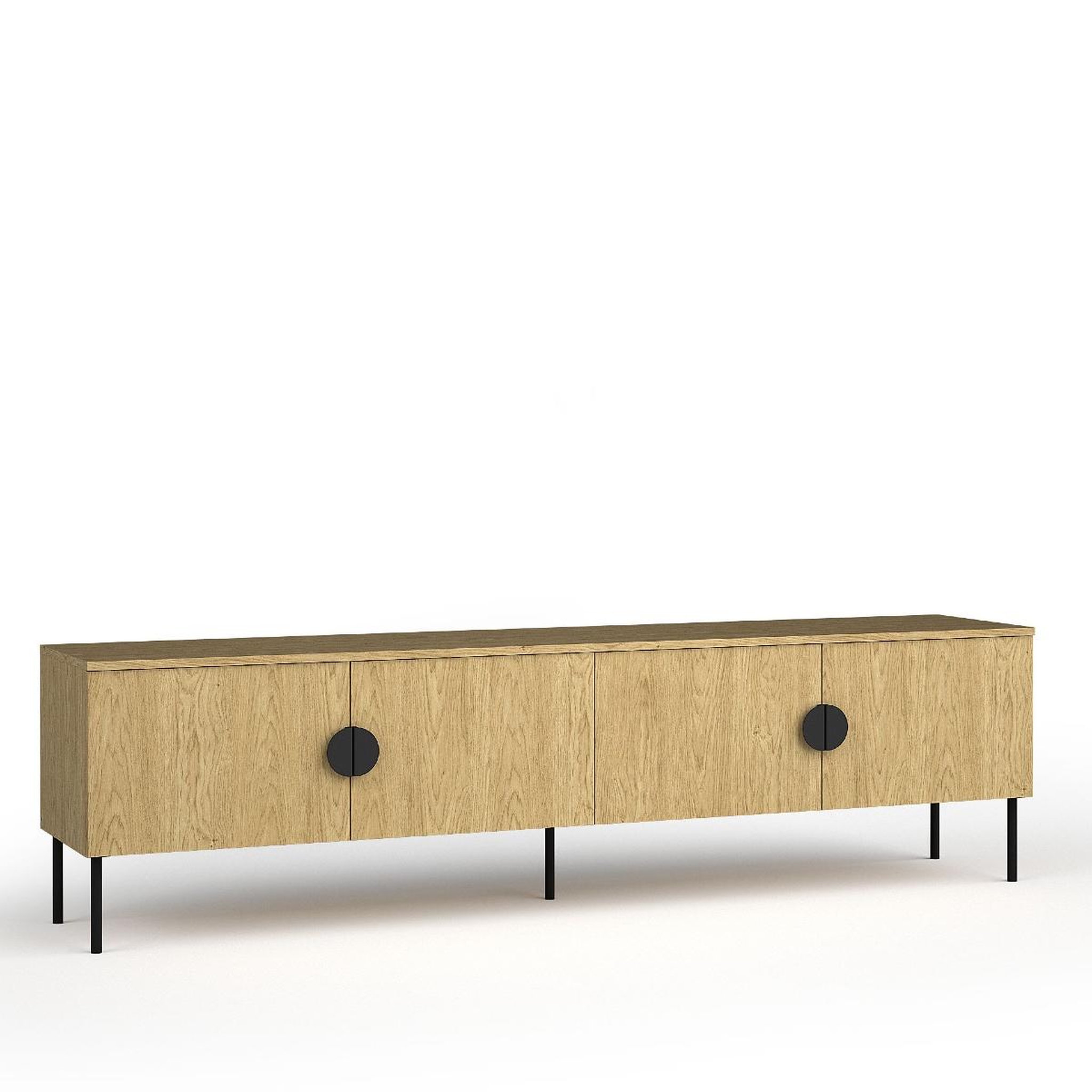 JLC KREATION Meuble tv moderne 4 portes bois et métal 200cm dimitri