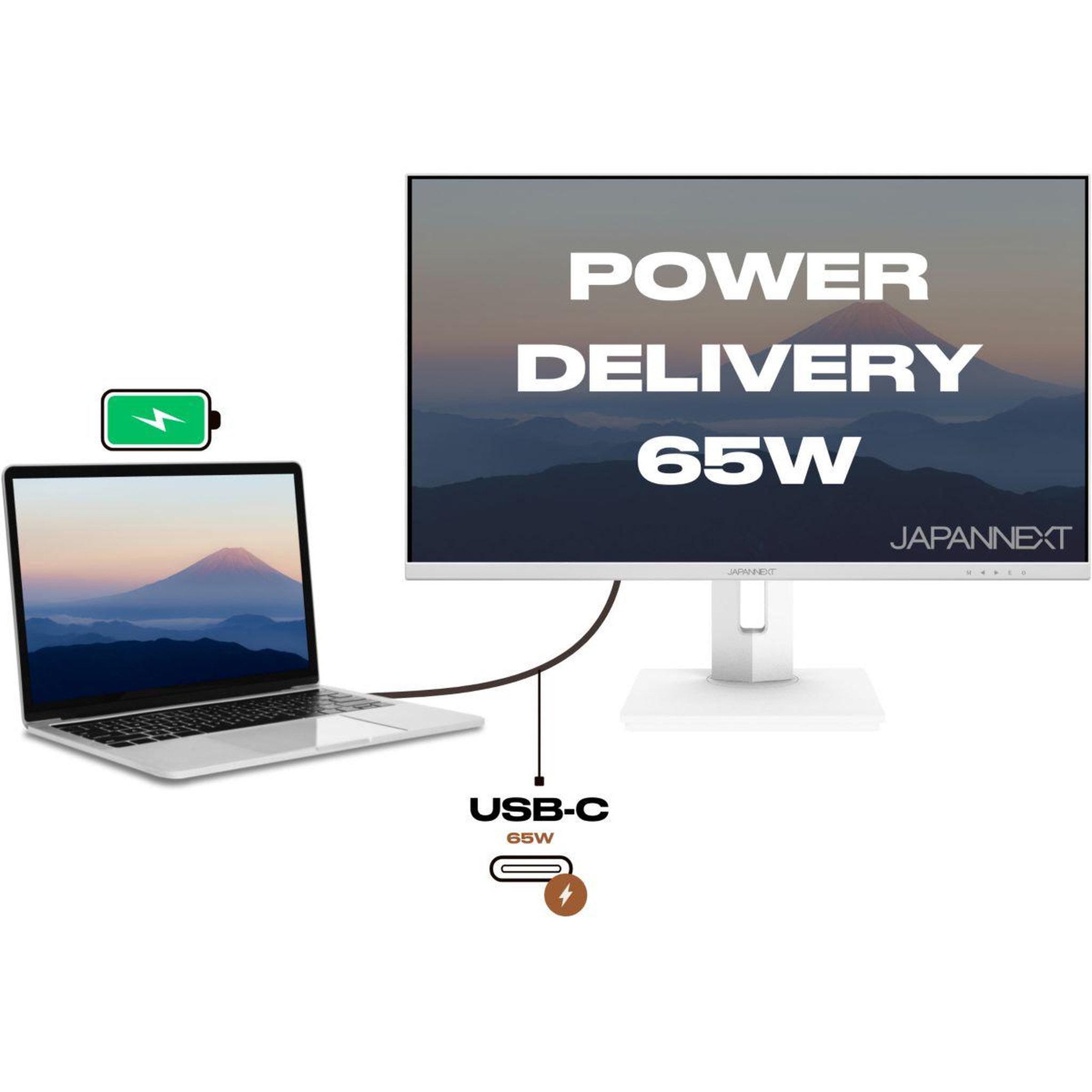 Voir la diapositive 4 : JAPANNEXT Ecran PC 4K JN-IPS270UHD60F-C65W-HSP-W Plat 27