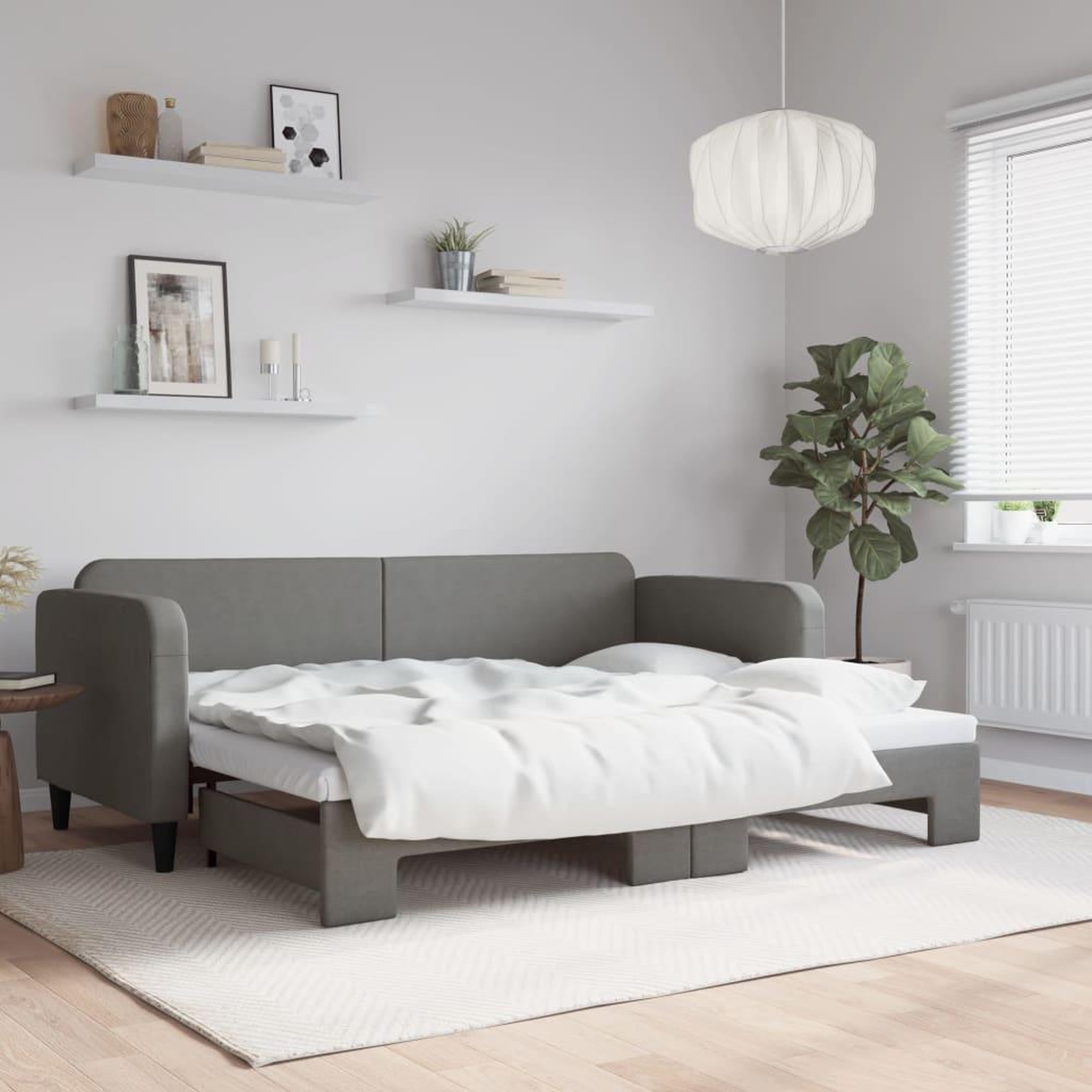 VIDAXL Lit de jour avec gigogne sans matelas gris fonce 80x200 cm