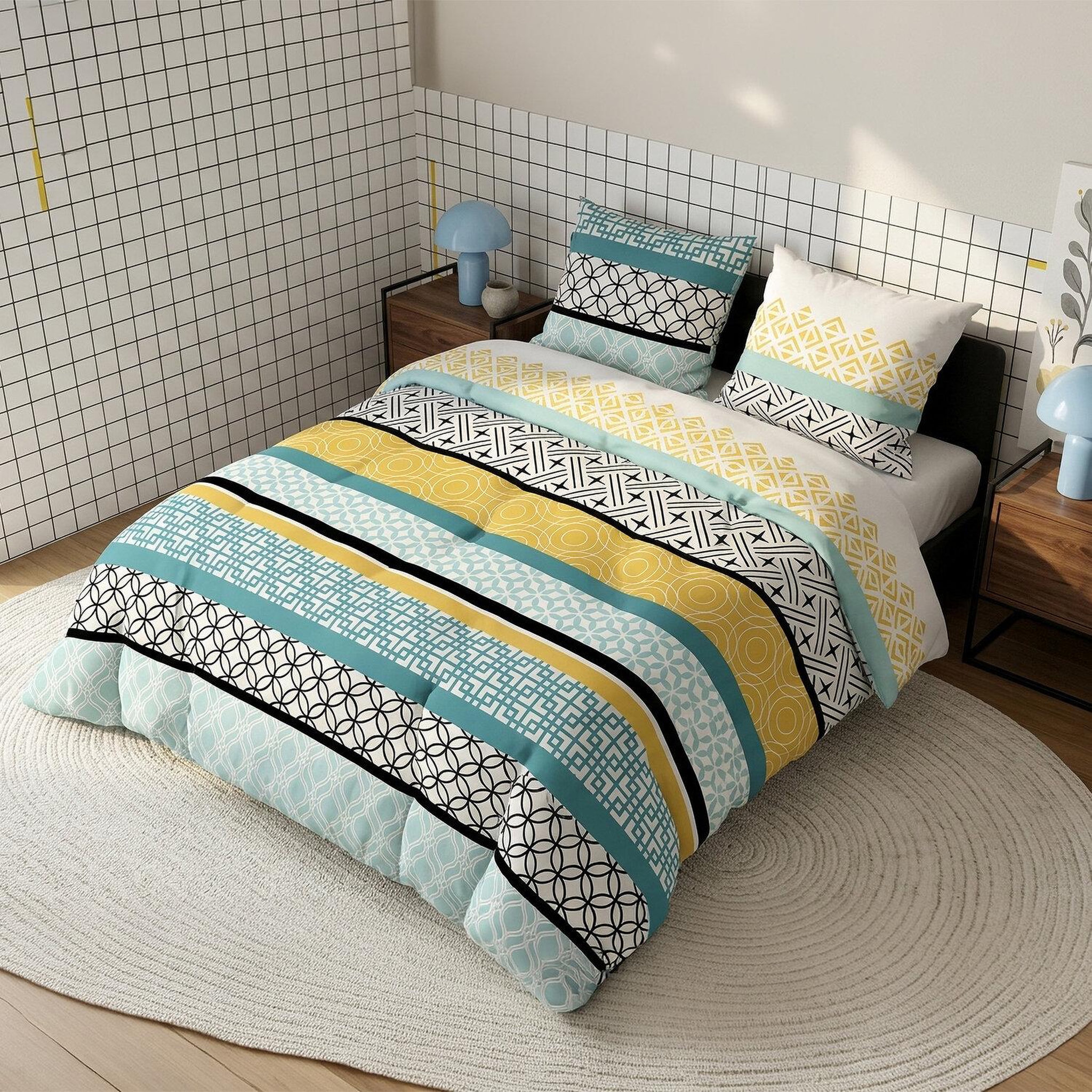 Voir la diapositive 3 : ATELIER DU COTON Parure de couette 100%coton 57fils/cm2 - citedor