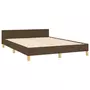 VIDAXL Cadre de lit avec tete de lit Marron fonce 140x200 cm Tissu