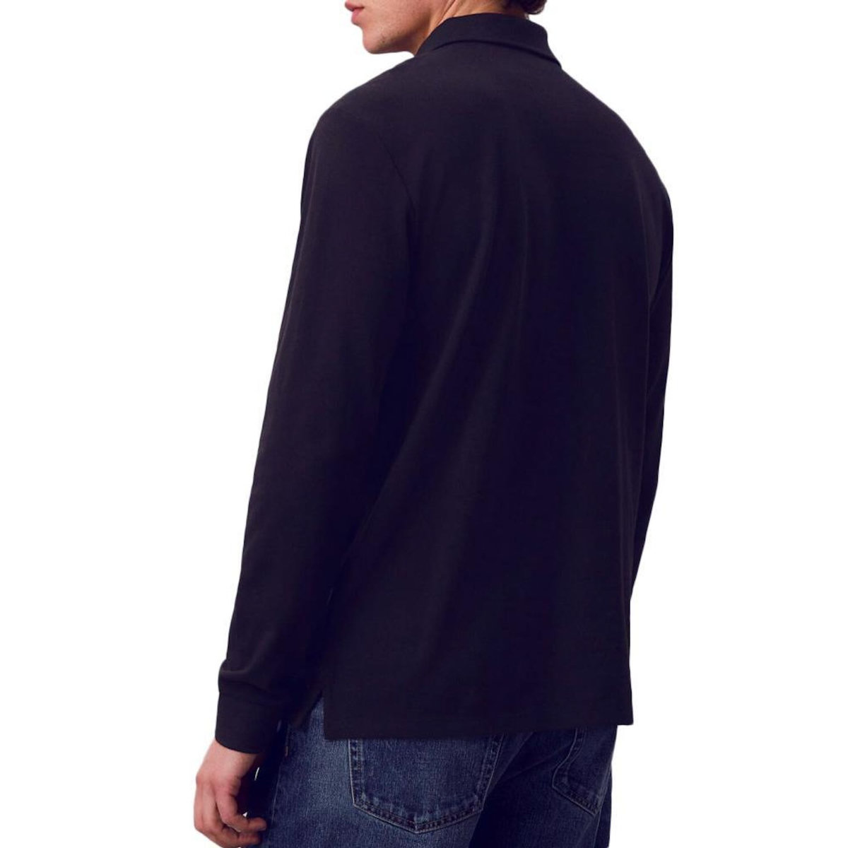 CALVIN KLEIN JEANS Polo Manches longues Noir Homme Calvin Klein Casual Pique