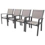 Voir la diapositive 4 : Habitat et Jardin Fauteuil jardin Alu/Textilène  Tropic  - Phoenix - Taupe - Lot de 2