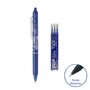 PILOT Lot 1 stylo effaçable pointe moyenne bleu FriXion Ball Clicker + 3 recharges effaçables bleues FriXion Ball
