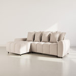 LISA DESIGN Adelaide - canapé d'angle réversible 4 places en tissu texturé. Coloris disponibles : Vert, Bleu, Gris, Noir, Orange, Beige